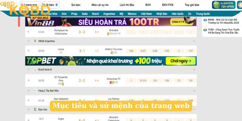 Mục tiêu và sứ mệnh của trang web